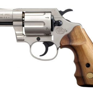 Revolver exp. Colt Detective Special nickel/wood, kal. 9mm