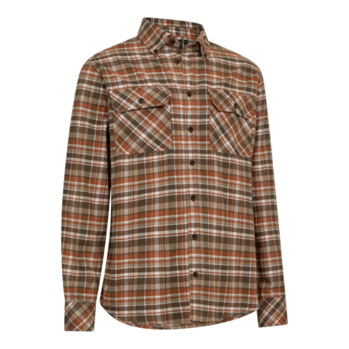 Deerhunter Andrew Shirt Orange Check oranžová flanelová košeľa s kockovaným vzorom