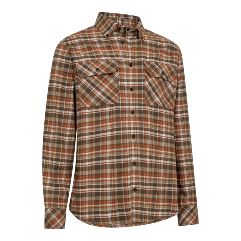 Deerhunter Andrew Shirt Orange Check oranžová flanelová košeľa s kockovaným vzorom