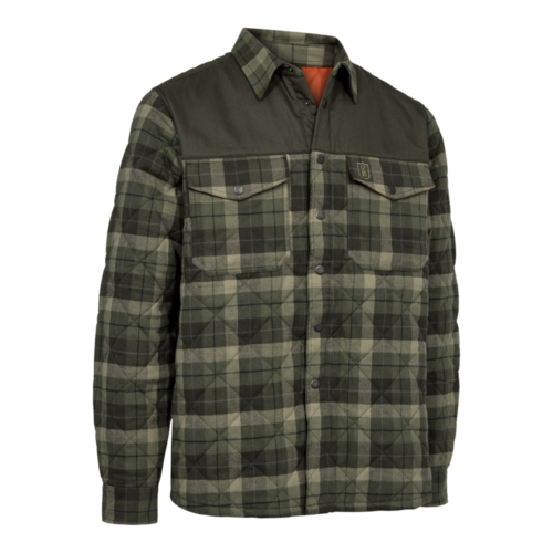 Deerhunter Elbert Padded Shirt Jacket Green Check vystužená košeľová bunda