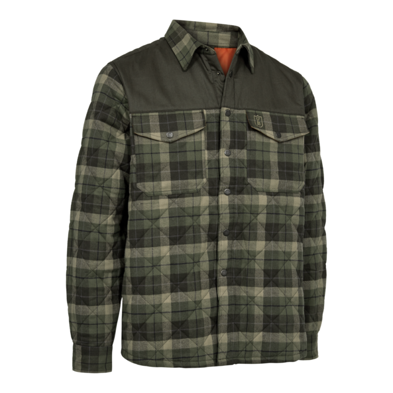 Deerhunter Elbert Padded Shirt Jacket Green Check vystužená košeľová bunda