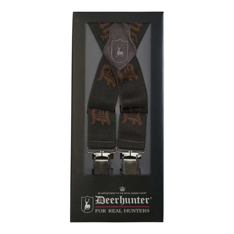 Deerhunter Logo Braces with Clips Art Green logós csatos nadrágtartó