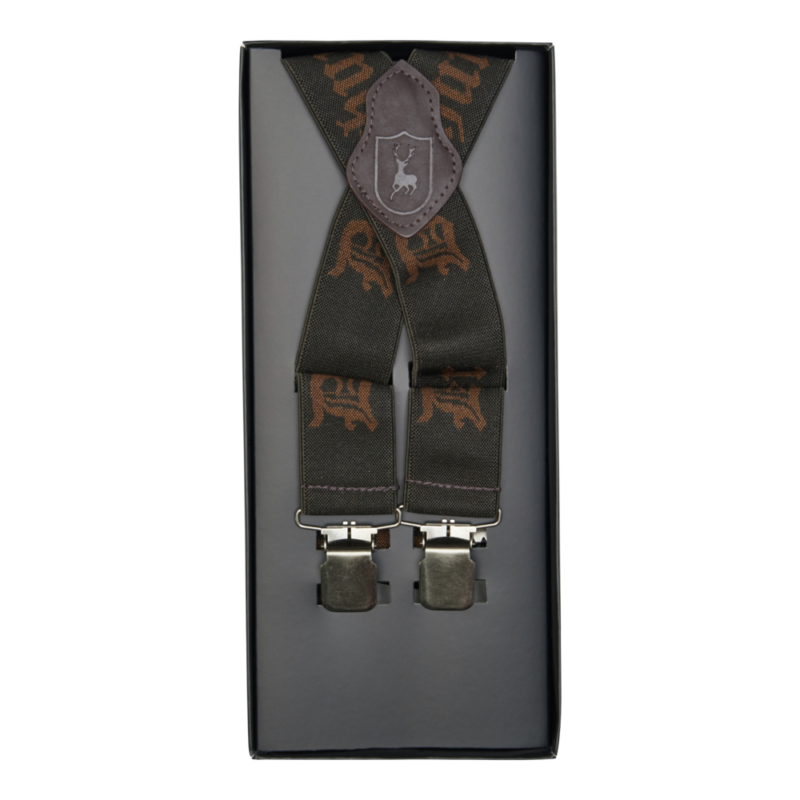 Deerhunter Logo Braces with Clips Art Green logós csatos nadrágtartó