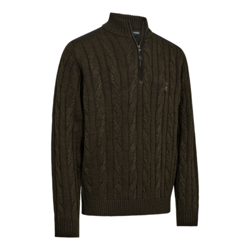 Deerhunter Randall ½-Zip Knit Art Green félcipzáras kötött pulóver